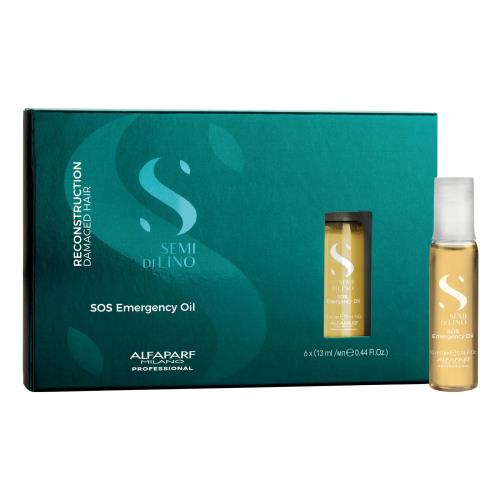 Alfaparf Milano Rekonštrukčný olej na poškodené vlasy Semi Di Lino Reconstruction (SOS Emergency Oil) 6 x 13 ml