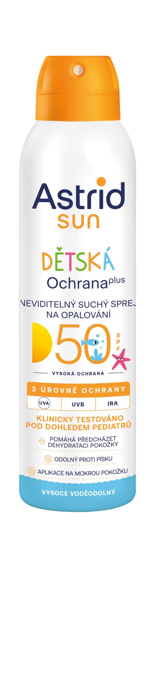 Astrid Detský neviditeľný suchý sprej na opaľovanie SPF 50 Sun 150 ml