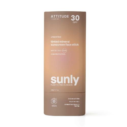Attitude Tónovaná minerálna ochranná tyčinka na tvár a pery SPF 30 (Tinted Mineral Sunscreen Face Stick) 20 g