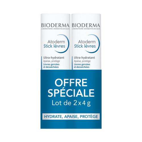 Bioderma Sada starostlivosti na suché a popraskané pery Atoderm 2 x 4 g