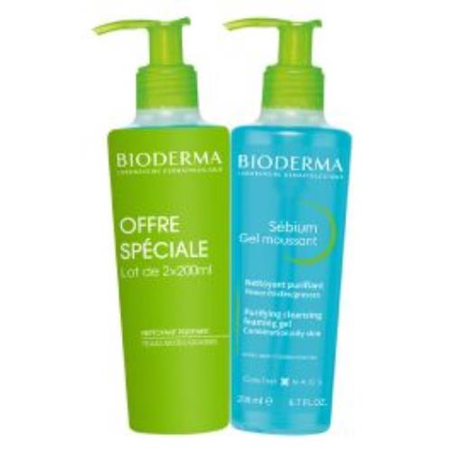 Bioderma Sada čistiacich penivých gélov pre zmiešanú až mastnú pleť Sébium Gel Moussant Duo