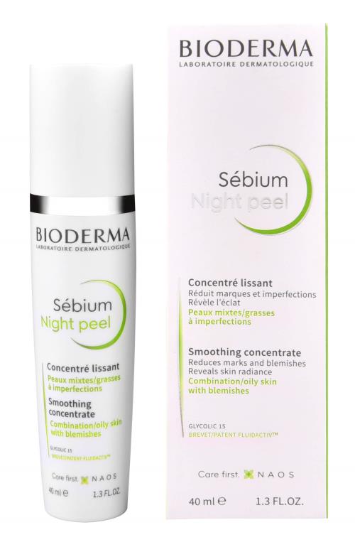Bioderma Nočné pleťové sérum s peelingovým efektom (Sebium Night Peel Smoothing Concentrate) 40 ml