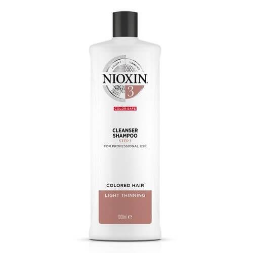 Nioxin Čistiaci šampón pre jemné farbené mierne rednúce vlasy System 3 (Shampoo Cleanser System 3) 1000 ml