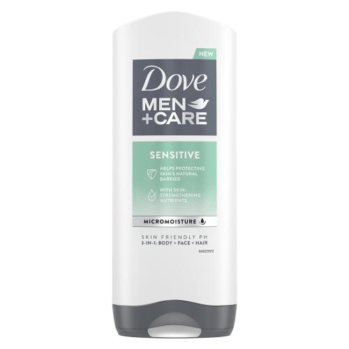 Dove Pánsky sprchový gél na telo, tvár a vlasy Men+Care Sensitive (3 in 1 Shower Gel) 400 ml