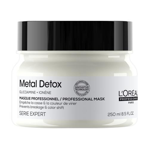 L'Oréal Professionnel Maska pre farbené a poškodené vlasy, pre lesk vlasov, dlhšie trvajúcu farbu, bohatá textúra Serie Expert Metal Detox (Professional Mask) 250 ml