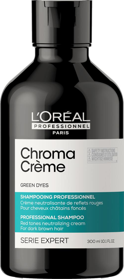L'Oréal Professionnel Profesionálny zelený šampón neutralizujúci červené tóny Serie Expert Chroma Crème (Green Dyes Shampoo) 300 ml