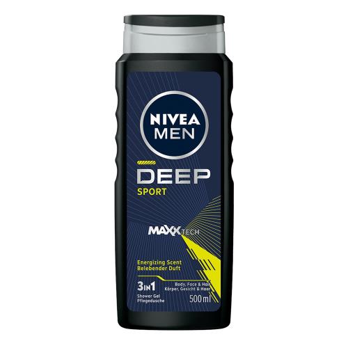 Nivea Sprchový gél na tvár, telo aj vlasy pre mužov Deep Sport Men (Body, Face & Hair Shower Gel) 500 ml