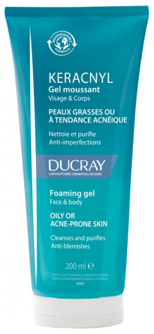 Ducray Čistiaci pleťový gél Keracnyl (Gél Cleanser) 200 ml