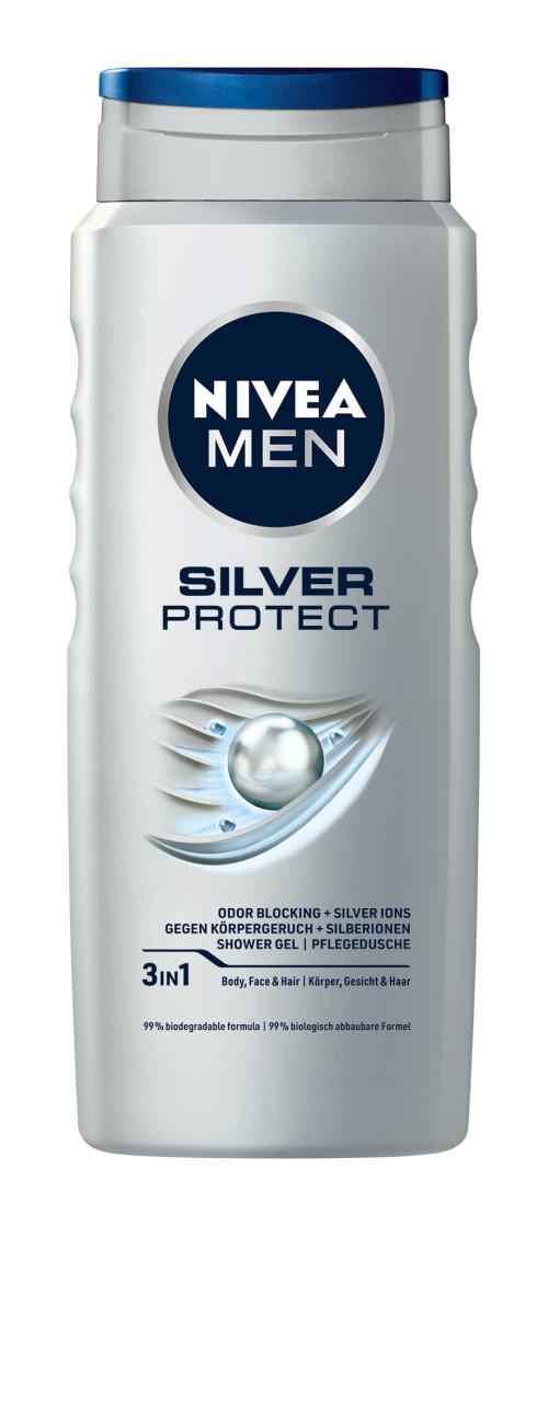 Nivea Sprchový gél pre mužov Silver Protect 500 ml