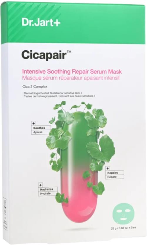 Dr. Jart+ Upokojujúca a hydratačná pleťová maska Cicapair (Intensive Soothing Repair Serum Mask) 5 x 25 g