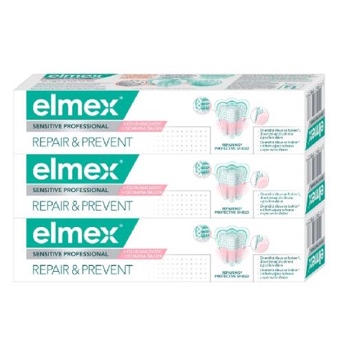 Elmex Zubná pasta pre úľavu od bolesti Sensitive Professional Repair & Prevent Trio 3 x 75 ml