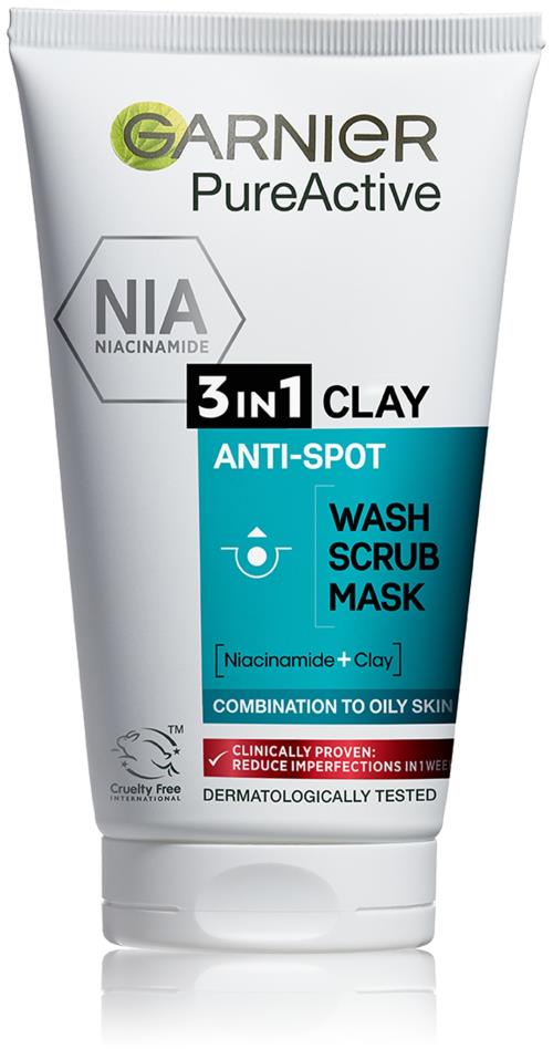 Garnier Čistiaci gél, peeling a maska proti nedokonalostiam 3v1 Pure 150 ml