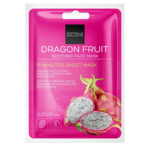 Gabriella Salvete Upokojujúci pleťová plátýnková maska Dragon Fruits (Soothing Sheet Face Mask) 1 ks