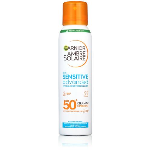 Garnier Ochranná hmla pre citlivú pokožku SPF 50+ Sensitive Advanced (Invisible Protection Mist) 150 ml