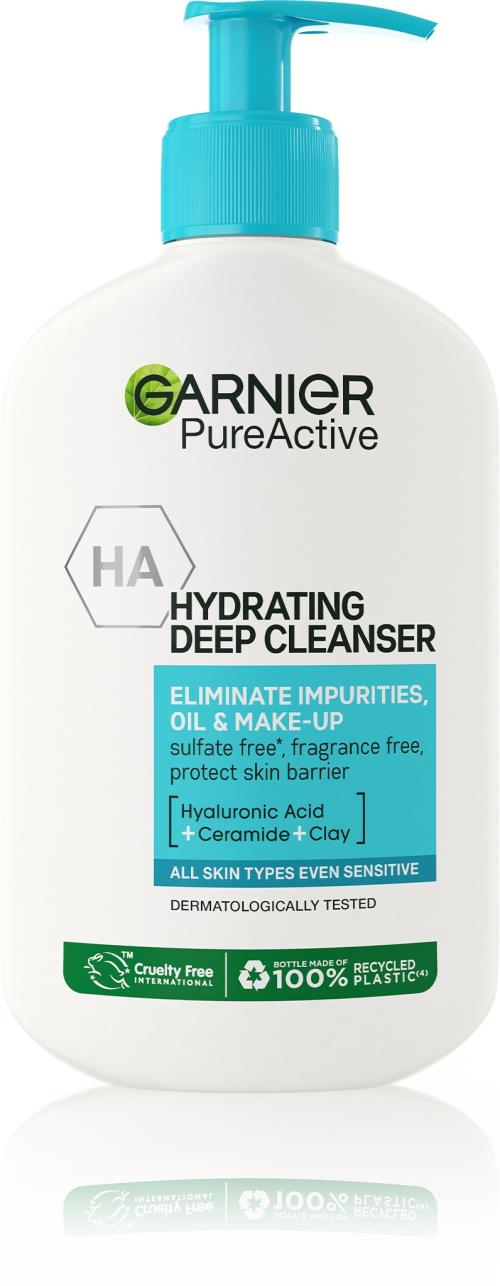 Garnier Hydratačný čistiaci gél proti nedokonalostiam pleti Pure Active (Hydrating Deep Cleanser) 250 ml
