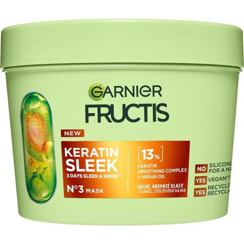 Garnier Maska pre suché a krepovaté vlasy Fructis Keratin Sleek (Mask) 370 ml