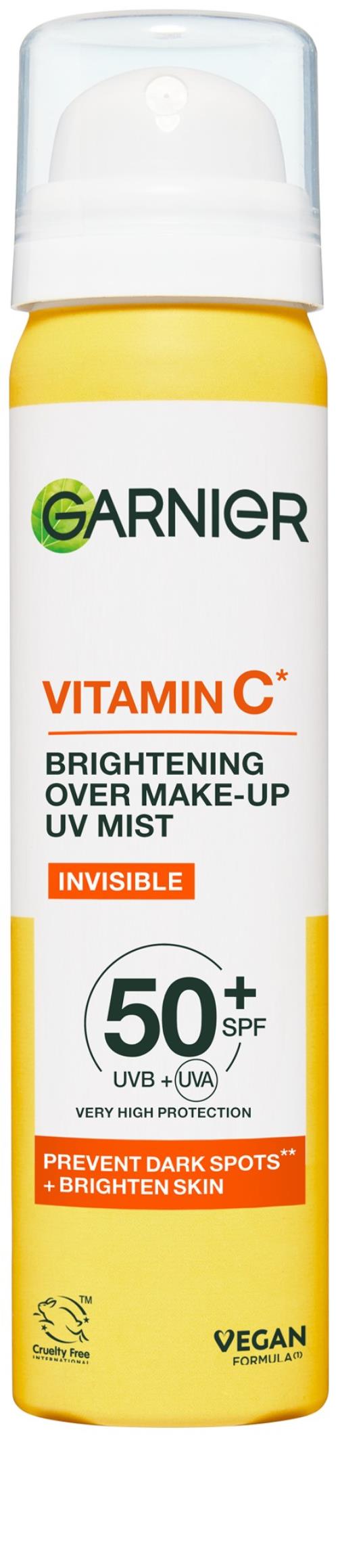 Garnier Rozjasňujúca pleťová hmla SPF 50+ Vitamín C (Brightening Over Make-up UV Mist) 75 ml