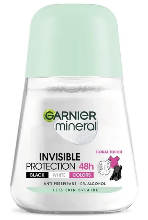 Garnier Minerálne antiperspirant pre dlhotrvajúcu sviežosť Roll-on Invisible 50 ml