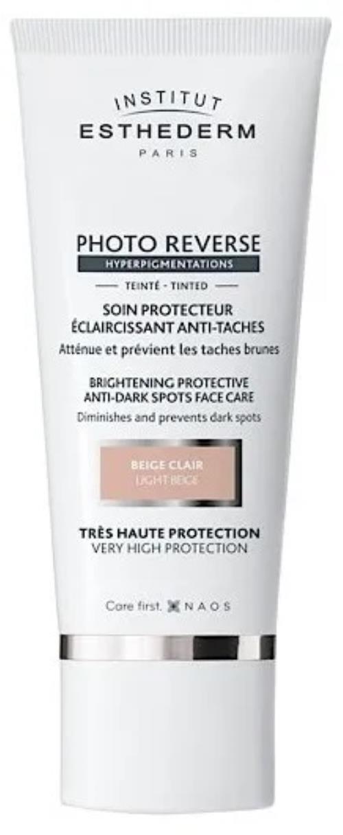 Institut Esthederm Tónovaný ochranný krém proti pigmentovým škvrnám Photo Reverse Light Beige (Brightening Protective Anti-Dark Spots Face Care) 50 ml