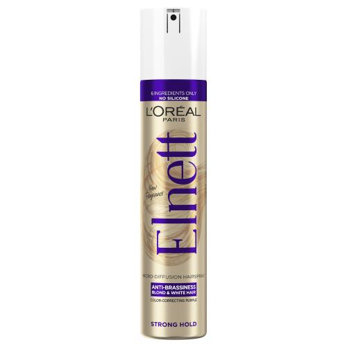 L'Oréal Paris Mikrodifúzny lak na vlasy pre blond a biele vlasy Elnett (Anti-Brassiness Color-Correcting Purple Micro-Diffusion Hairspray)
