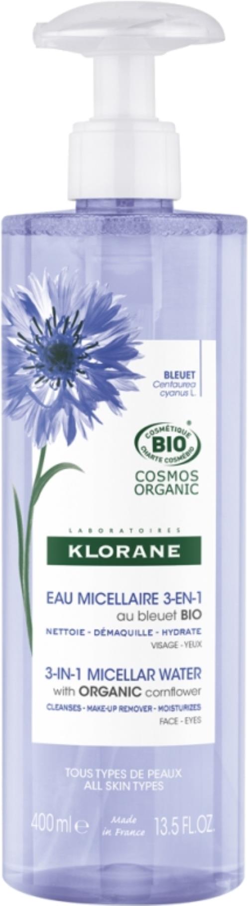 Klorane Micelárna pleťová voda 3 v 1 Bio Nevädza (Micellar Water) 400 ml