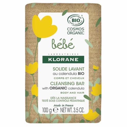 Klorane Jemné mydlo s bio nechtíkom Bébé (Cleansing Bar) 100 g