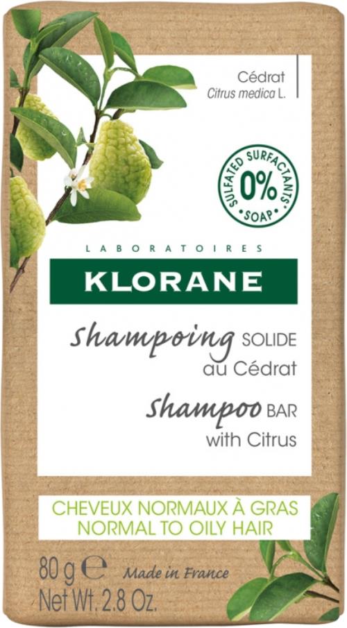 Klorane Tuhý šampón pre normálne až mastné vlasy Citrón (Shampoo Bar) 80 g