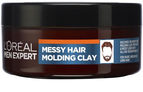 L'Oréal Paris Styling hlina na vlasy Men Expert (Messy Hair Molding Clay) 75 ml