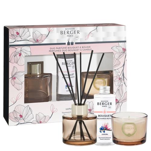 Maison Berger Paris Darčeková sada aróma difuzér Bolero Magnólie Liliflora 80 ml + sviečka 80 g