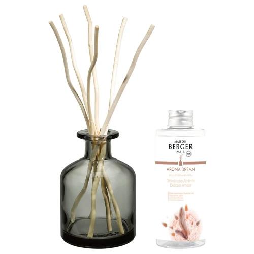 Maison Berger Paris Darčeková sada Aroma Dream difuzér šedý + náplň Delicate Amber 180 ml