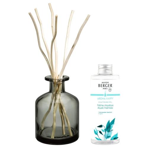 Maison Berger Paris Darčeková sada Aroma Happy difuzér šedý + náplň Aquatic Freshness 180 ml