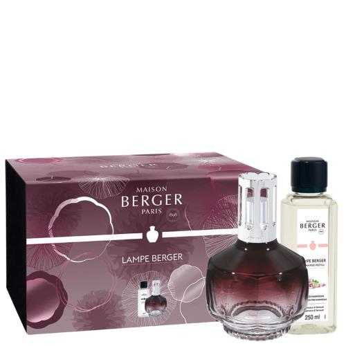 Maison Berger Paris Darčeková sada katalytická lampa Molecule slivková + náplň Underneath the Magnolias 250 ml