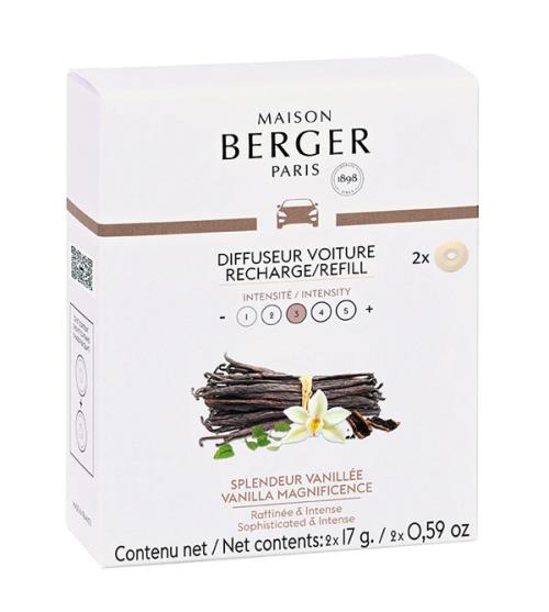 Maison Berger Paris Náhradná náplň do difuzéra do auta Vanilla Magnificence (Car Diffuser Recharge/Refill) 2 ks
