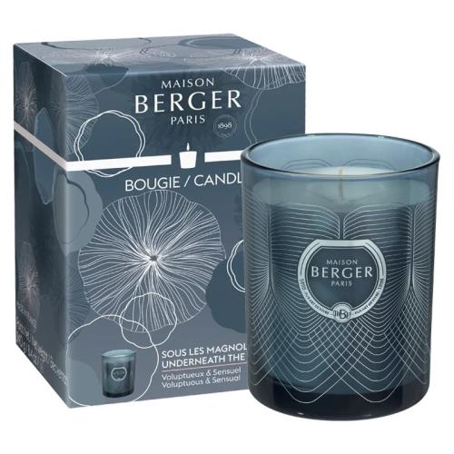 Maison Berger Paris Vonná sviečka Molecule modrá Underneath the Magnolias 240 g