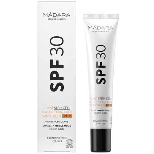 MÁDARA Opaľovací krém na tvár s anti-age efektom Plant Stem Cell (Age-Defying Face Sunscreen SPF 30) 40 ml