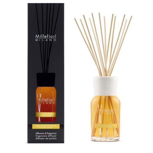 Millefiori Milano Sklenený difuzér Natural Legni E Fiori D`arancio 500 ml