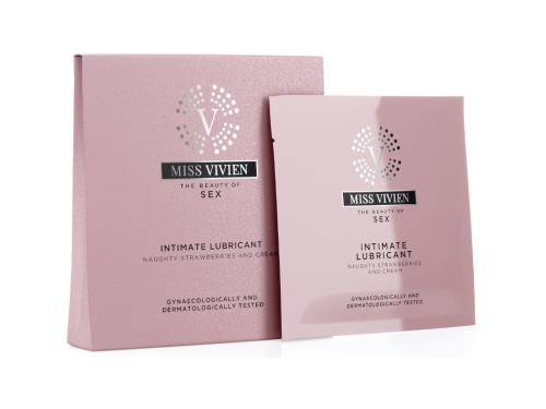 Miss Vivien Jednorazový lubrikačný gél Strawbery & Cream (Intimate Lubricant) 3 x 6 ml