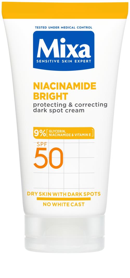 Mixa Ochranný a korekčný krém proti tmavým škvrnám SPF 50 Niacinamide Bright (Protecting & Correcting Dark Spot Cream) 50 ml