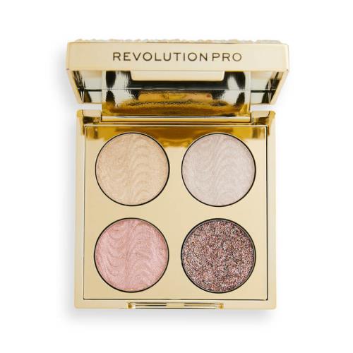 Revolution PRO Paletka očných tieňov Ultimate Gold Crystal Eye Quad Champagne Crystal 3,2 g