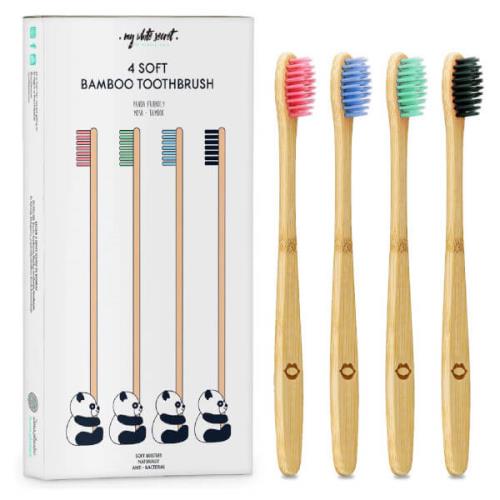 My White Secret Bambusová zubná kefka (Bamboo Toothbrush) 4 ks