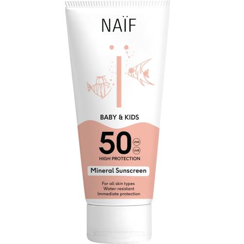 NAÏF Ochranný krém na opaľovanie pre deti a bábätká SPF 50 Baby & Kids (Mineral Sunscreen) 100 ml