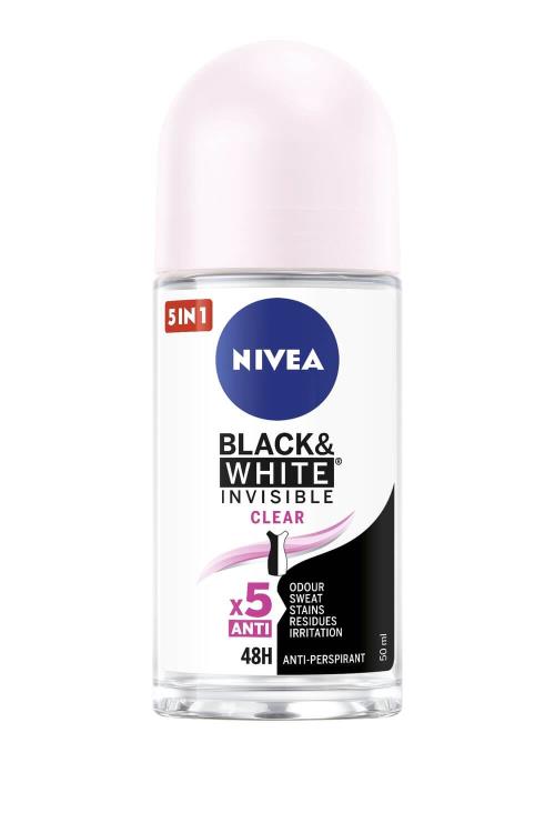 Nivea Guľôčkový antiperspirant Invisible For Black & White Clear 50 ml