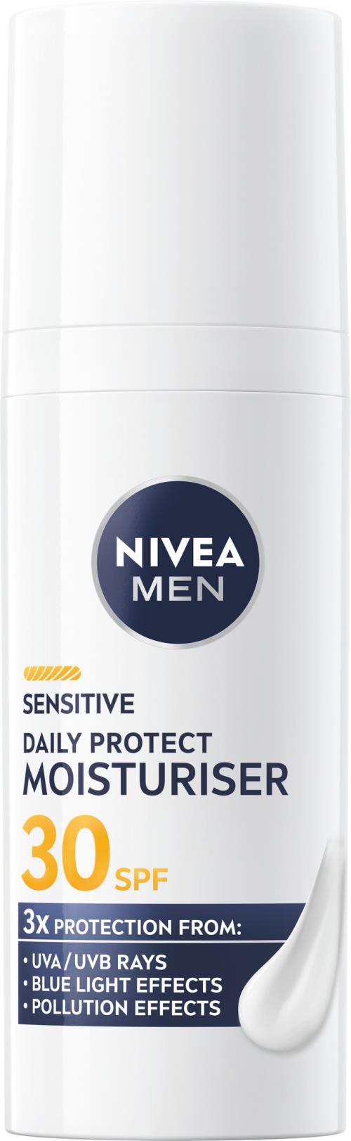 Nivea Hydratačný denný krém pre mužov SPF 30 Men Sensitive (Daily Protect Moisturiser) 50 ml