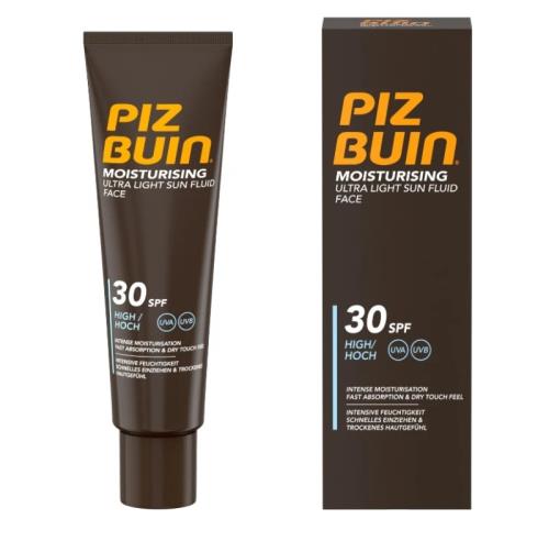 Piz Buin Ochranný hydratačný fluid na tvár SPF 30 Moisturizing (Ultra Light Sun Fluid) 50 ml
