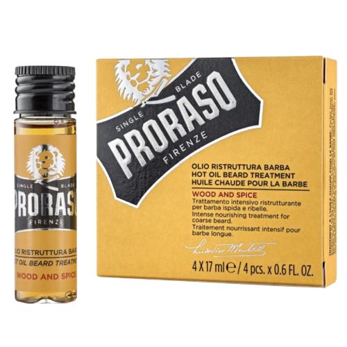 Proraso Súprava olejov na plnofúz Hot Oil Beard Treatment 4 x 17 ml