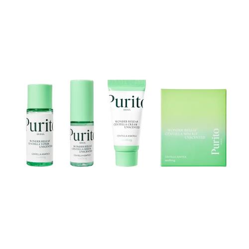 PURITO Darčeková sada neparfémovanej pleťovej starostlivosti Wonder Releaf Centella Unscented Mini Kit