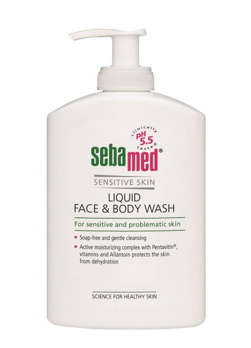 Sebamed Jemná umývacia emulzia na tvár a telo s pumpičkou Classic (Liquid Face & Body Wash) 400 ml