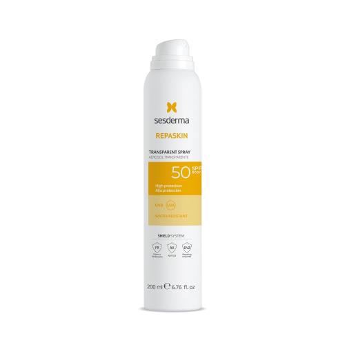Sesderma Transparentný sprej na opaľovanie SPF 50 Repaskin (Transparent Spray) 200 ml