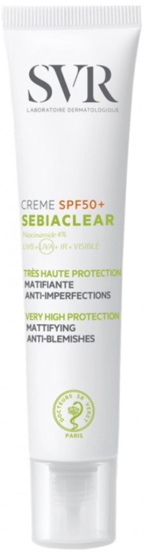 SVR Krém 2 v 1 pre mastnú a aknóznu pleť SPF 50 + Sebiaclear (Cream) 40 ml