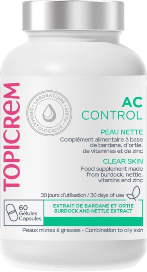 Topicrem Výživový doplnok pre problematickú pleť so sklonom k akné AC Control (Clear Skin) 60 ks